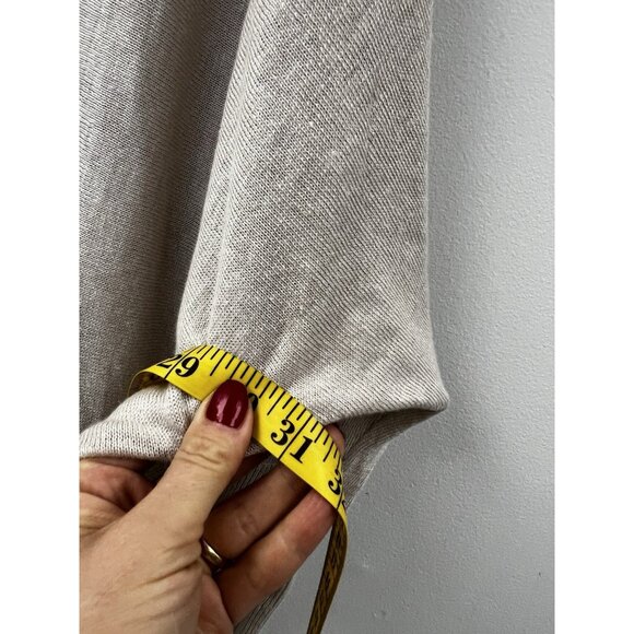 Garnet Hill Linen Sweater Oversized V Neck Boxy Dolman Sleeve Lagenlook Sz L - Picture 8 of 12